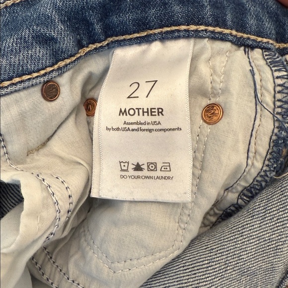 MOTHER SUPERIOR Weekender in It’s a Small World Blue Flare Jeans Sz. 27 LIKE NEW - Picture 7 of 10